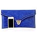 BMC Womens Textured PU Leather Suede Topped Envelope Flap Handbag Fashion Clutch