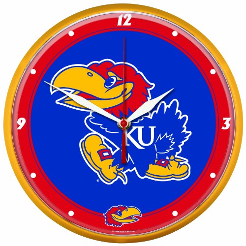 NCAA Kansas Jayhawks Round Clock