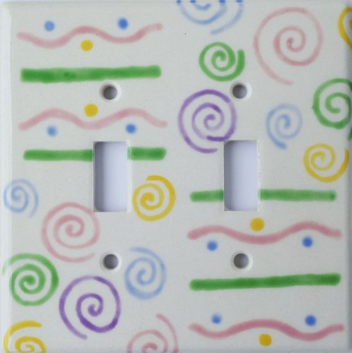 Ceramic Double Switch Plate Cotton Candy