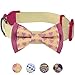 Blueberry Pet 4 Patterns Heart and Stripe Handmade Detachable Bow Tie Dog Collar in Fresh Cream, Small, Neck 12