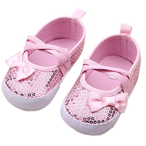 Toddler Prewalkers Sequin Bowknot Sneaker Baby Crib Shoes 12-18 Months