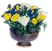 Dollhouse Miniature Flower Arrangement in a Ceramic Pot