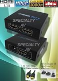 1x2 HDMI Distribution Amplifier Amp Splitter Multiplier 3D Capable 1080p 1.3V HDCP