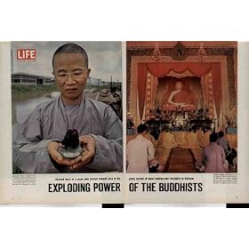 EXPLODING POWER OF THE BUDDHISTS: Charred heart of a monk who burned himself alive is the grisly symbol of more violence and instability in Vietnam. ..... 1964 LIFE Magazine Article, A4996A.