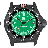Stryker Watch Military Analog Quartz Timepiece, IP Black, Green Dial