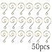 Waltz&F 50pcs Crystal Chandelier Suncatcher DIY Ornament Parts,Music Note Hanging Hooks ï¼ˆGoldï¼‰