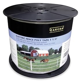 Zareba Electric Fence Heavy-Duty White Poly Tape - 656 Feet x 1-1/2 Inch #PTW6