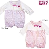 (ジェニィベビー)JENNIBABY ドット柄ハートポケット付きロンパース/パープル　80cm