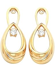 Pair of 10K Yellow Gold Diamond Earring Jackets - 0.16 Ct. -- LIFETIME WARRANTY