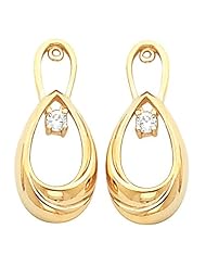 Pair of 18K Yellow Gold Diamond Earring Jackets - 0.16 Ct. -- LIFETIME WARRANTY