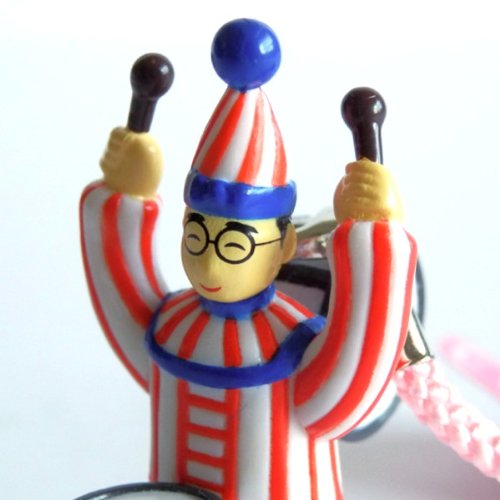 大阪土产 バンザイくいだおれ太郎根付(粉红色