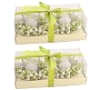 Iced solid berry votive gift set in green white / 2