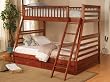 Twin Full Size Bunk Bed with Storage Drawers in Cherry Finish by Coaster
