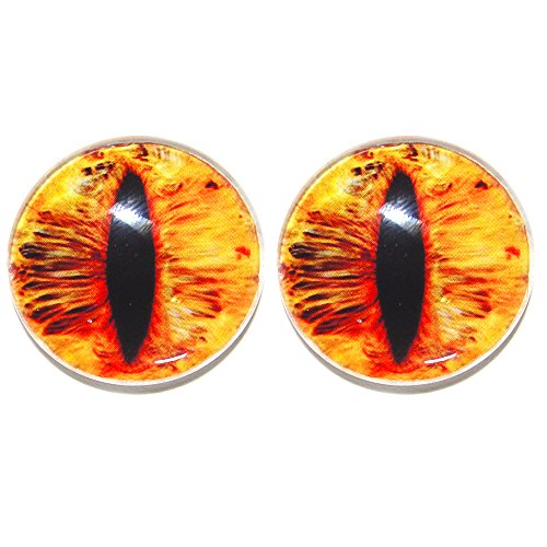 25 Mm Glass Eyes ,1 inch, Sun Burst Dragon ,1pair for Prop Building , crafting , paper mache, clay , jewelry