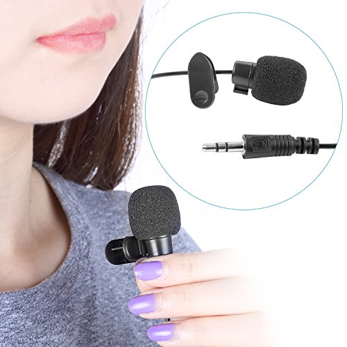 Neewer 3.5mm Hands Free Computer Clip on Mini Lapel Microphone (5X Lapel Microphone)