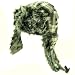 Faux Fur Plaid Wool Winter Trooper Trapper Ski Hat Turquoise