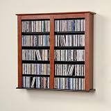 Double Floating Wall Media Storage In Cherry With Black Finish Prepac Cfw-0349