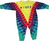 Grateful Dead 'Rainbow Dancing Bears' Tie Dye Longjohn-Style Long Baby Romper/Onesie-Sizes 12mos or 24 mos