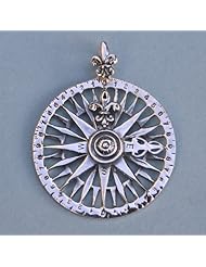 Sterling Silver Compass Rose Pendant