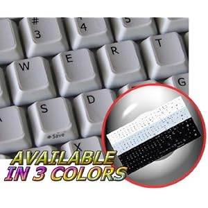 REPLACEMENT ENGLISH US KEYBOARD STICKERS ON LIGHT GREY BACKGROUND FOR DESKTOP LAPTOP AND NOTEBOOK