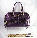 Marc Jacobs Handbags (Deep Purple) Metallic Patchwork Leather Venetia Satchel Bag (#MJPatchVenetiaBk)