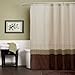 Lush Decor Mia Shower Curtain | Fabric Color Block Striped Neutral Bathroom Decor, 72