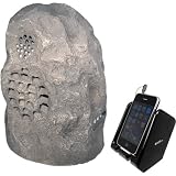 Cables To Go Audio Unlimited Premium 900MHz Wireless Weather Resistant Rechargeable Rock 1 Speaker System with Dual Power Transmitter, Granite (SPK-ROCK3)