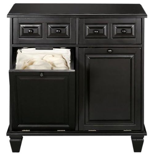 Chesterfield Double Tilt out Hamper/wastebin, DOUBLE, BLACK