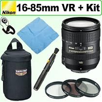 Nikon 16-85MM F/3.5-5.6G AF-S DX ED VR Nikkor Wide Angle Telephoto Zoom Lens and Deluxe Accessory Outfit