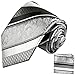 Silver and Black Silk Tie and Pocket Square . Paul Malone Red Line