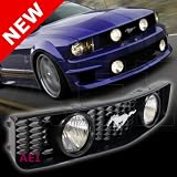 2005 2006 2007 2008 2009 Ford Mustang V6 Only Front Grille Grill + Fog Lights Lamps by Godspeed