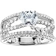 14K White Gold Diamond Engagement Ring Semimount - 0.75 Ct. - CENTER STONE NOT INCLUDED