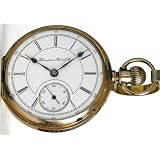 #AU5 Hampden 18K Solid Gold Antique Pocket Watch 18 Size 17 Jewels Dueber Grand Hunter Case Circa... by Hampden