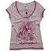 Ed Hardy Spray Tee Panther & Roses mit Strass Women - Weiss Gr. XS