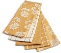 Ritz 5-Piece Egyptian Flat Kitchen Towel Set, Sunflower Honey