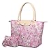 Crest Design Women’s Waterproof Nylon Tote Handbag Top Handle Bag with Wallet 2PCs Purse Set