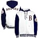 Apparel : Boston Red Sox White Full Zip Hoody Sweatshirt