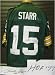Bart Starr Autographed/Hand Signed Reebok Green Bay Packers rep-authentic Jersey w/ HOF 77 Inscripti