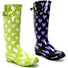 New snow heart adjustable calf wellies wellington boots