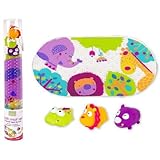 Kushies Baby 4 Piece Bath Mat and Squirter Set, Jungle by Green Frog Art [並行輸入品]