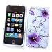 Apple iPhone 4 Snap-on Protector Hard Case Image Cover "Artistic Purple Flowers" Design