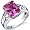 Large Radiant Cut 4.00 carats Pink Sapphire Solitaire Ring in Sterling Silver Rhodium Finish Size 5, Available in Sizes 5 thru 9