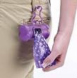Purple Bone-Shaped Dog Waste Bag Holder w/20 Purple Polka Dot Bags & Package of 3 Rolls of Purple Polka Dot Replacement Bags