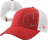 Wisconsin Badgers Women's New Era Jersey Shimmer Adjustable Trucker Mesh Strapback Hat
