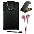 Protective Durable Stylish Synthetic Leather Case for Apple iPod Touch 4G 4th Generation (Fits perfect with all iPod Touch 4 Models) + Includes a Crystal Clear High Quality HD Noise Filter Earbuds Earphones Headphones 3.5mm Jack