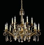 Aged Brass Malibu Crystal Belvedere Chandelier 15Lt Aged Brass 365 15 AGB MA