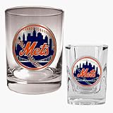 New York Mets Rocks Glass and Shot Glass Set