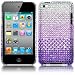 APPLE IPOD TOUCH 4TH GEN SILVER/PURPLE DIAMANTE CASE / COVER / SHELL PART OF THE QUBITS ACCESSORIES RANGE
