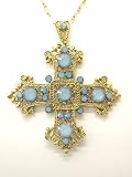 Rocker Metal Cross Swarovski Crystal Necklace, Rocker Cross Pendant with Chain