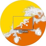 58mm Round Pin Badge Bhutan Flag